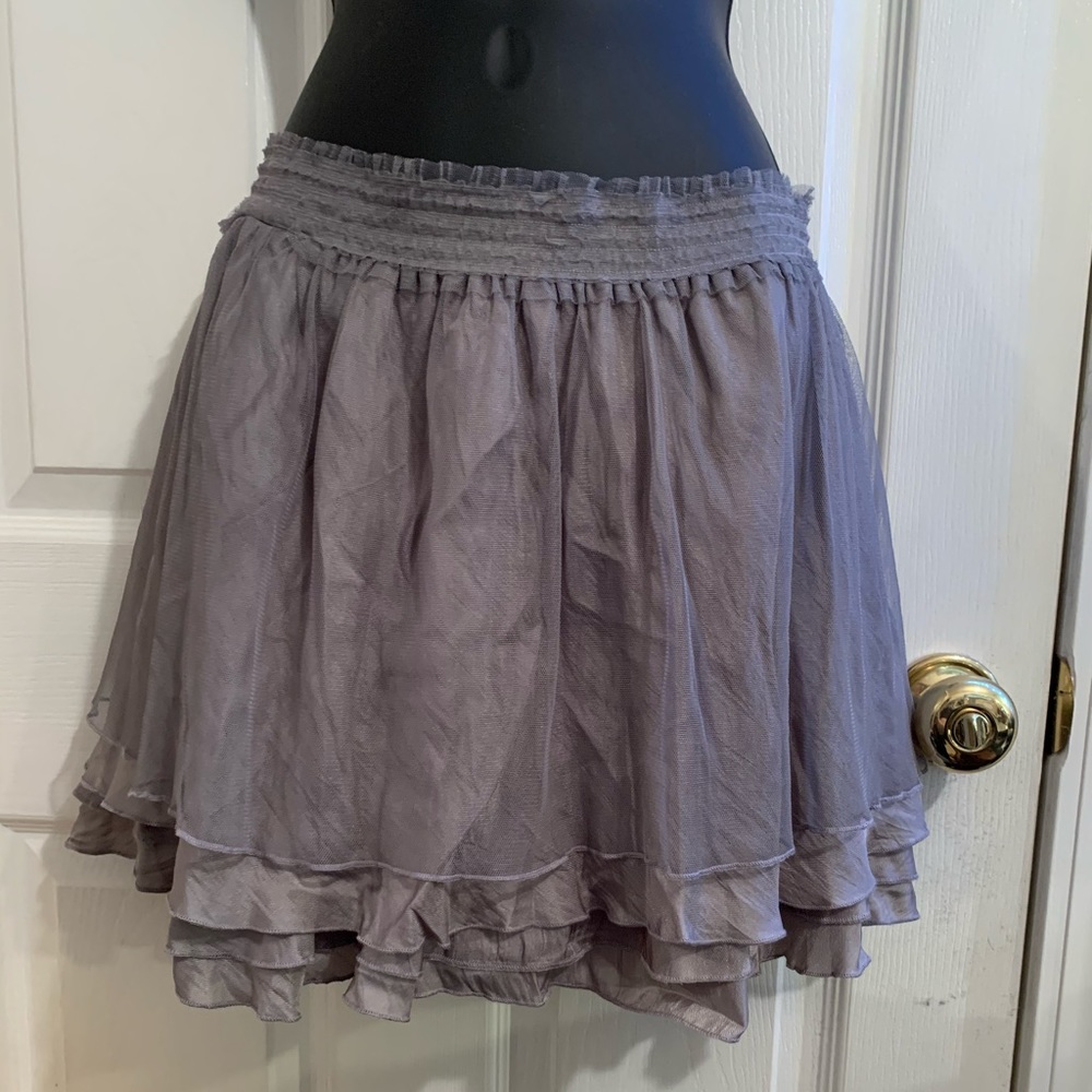 Gray Ruffle Skirt
